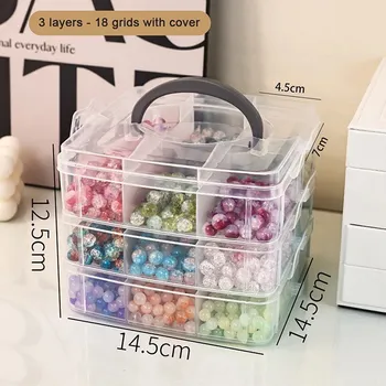 Úložný box Průhledný plastový stohovatelný organizér | úložný box - D