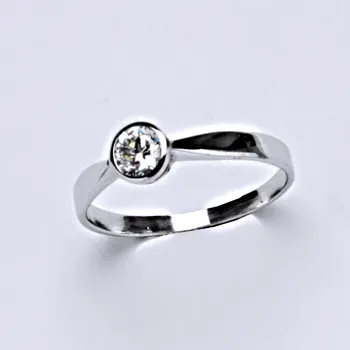 Prsten Čistín VR 87 prsten z bílého zlata se zirkonem