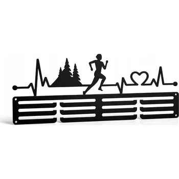 Věšák Nástěnný věšák na medaile BĚŽKYNĚ BĚH PULS ŽIVOTA ÚSPĚCH 40 cm