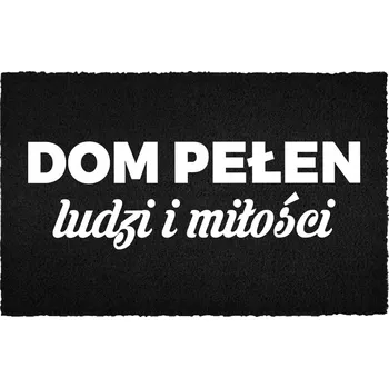 Rohožka VSTUPNÍ ROHOŽKA 40X60 ČERNÁ KOKOSOVÁ PRO DŮM HUMOR DOM PEŁEN LUDZI