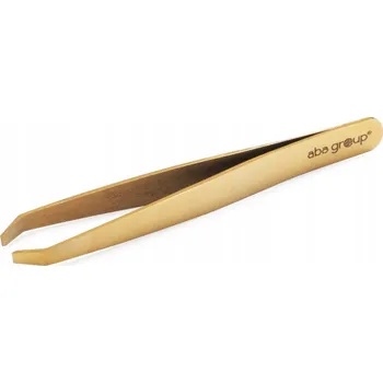 Kosmetická pinzeta Pinzeta na obočí zahnutá zlatá 9,5 cm Aba Group