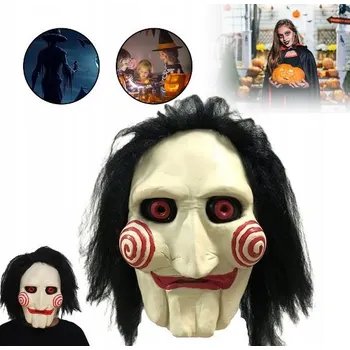 Karnevalová maska Latexová maska na obličej – pila, vícebarevná