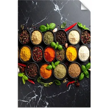 Fototapeta Samolepící plakát, Koření a bylinky do kuchyně 90x130