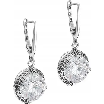 Náušnice Stříbrné náušnice ryzost 925 Visací Ažurové Náušnice se zirkony