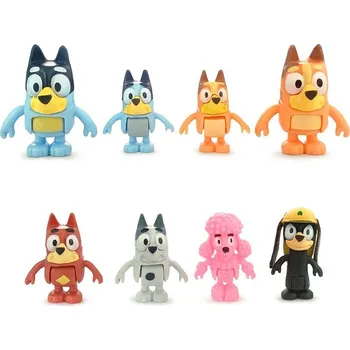 Figurka 8 ks Bluey bingo pohyblivé figurky sada | hračky