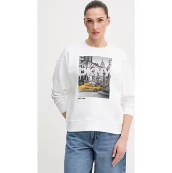 Dámská mikina Bavlněná mikina Dkny DJ6T1759 bílá 00X, vel. XS