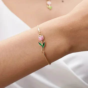 Náramek Květinový dámský elegantní řetízkový náramek | šperk - BR23Y0681-3