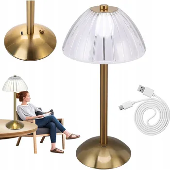 Lampička Minimalistická Stolní Lampa 3 Barvy Světla Dotyková Bezdrátová