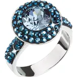 Stříbrný prsten s krystaly modrý 35019.5 52 (průměr 16,6 mm)