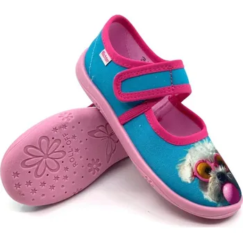 Dívčí bačkory Dívčí bačkory Richter 9150-3296 Baumwolle Dig Dog 28, Vnitřní délka boty: 18,1 cm