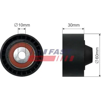 Vratná/vodicí kladka, klínový žebrový řemen Fast Original FT44563