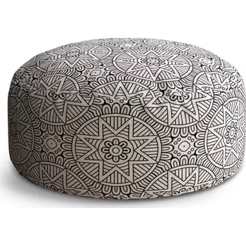 Taburet Sablio Kulatý taburet Circle Hvězdy mehendi: 38x48 cm - Sablio