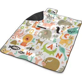 deka Sablio Plážová deka Zoo abeceda: 200x140 cm