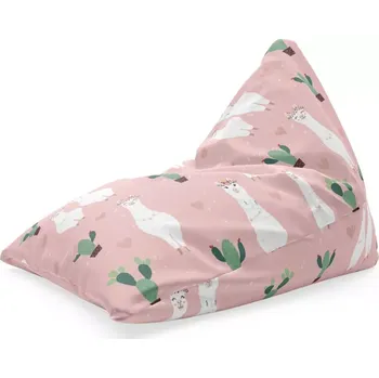 Sedací pytel Sablio Sedací vak Triangl Lama a kaktusy: 120 x 100 x 100 cm - Sablio