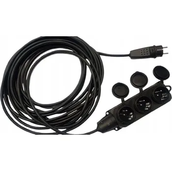 Prodlužovací kabel VÝKONNÝ STAVEBNÍ PRODLUŽOVACÍ KABEL T-rozdělovač 3x1,5 GUMA MAX 3500W 20m