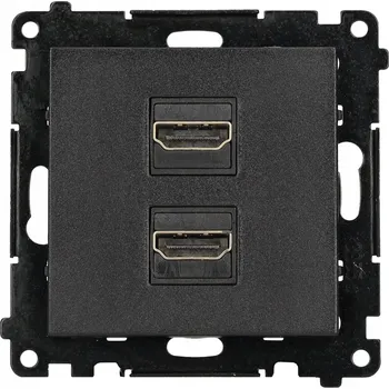 Elektrická zásuvka Simon 55 HDMI Zásuvka Jednoduchá Modul Standard HDMI: HDMI 2.1 Černá Matná