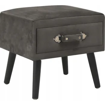 Noční stolek Šedý Noční stolek, 40x35x40 cm, sametový