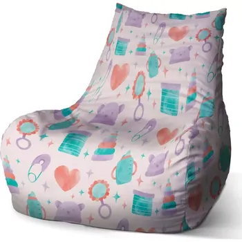 Sedací pytel Sedací vak Bean Chrastítko a čepičky - Sablio - 60 x 70 x 70 cm