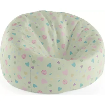 Sedací pytel Sablio Sedací vak Cocoon Srdíčka a spirály - 75 x 45 x 35 cm