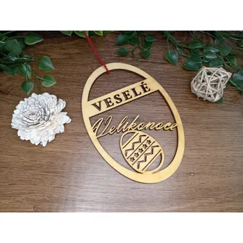 Velikonoční dekorace Velikonoční dárek pro děti - Dřevěné vejce 10 x 15cm