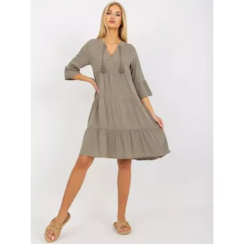Dámské šaty Šaty D73761M30214A5EN khaki barva XS
