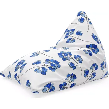 Sedací pytel Sablio Sedací vak Triangl Modré kvítí: 120 x 100 x 100 cm - Sablio