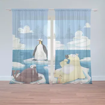 Záclona Sablio Záclony Lední zvířátka: 2 ks - 150x250 cm - Sablio