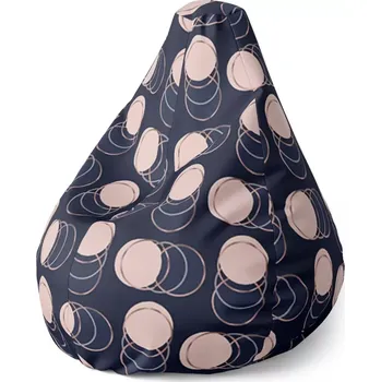Sedací pytel Sedací vak Pear Kruhy a puntíky - Sablio - 70 x 95 x 15 cm