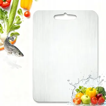 Kuchyňské prkénko TITANOVÉ PRKÉNKO NA KRAJOVÁNÍ, PRKÉNKO NA KRAJOVÁNÍ Z NEREZOVÉ OCELI 34x23