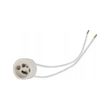 Žárovka PATICE GU10 HALOGENOVÁ OBJÍMKA KERAMICKÁ ŽÁROVKA GU10 BÍLÁ KABEL