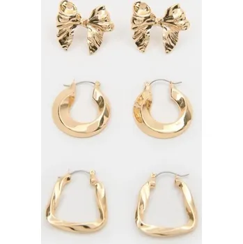 Náušnice Sinsay - Sada 3 párů náušnic - zlatá - 711IA-GLD - 711IA-GLD-ONE