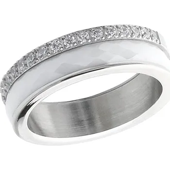 Prsten BM Jewellery Dámský keramický prsten se zirkony S452190 Velikost: 8
