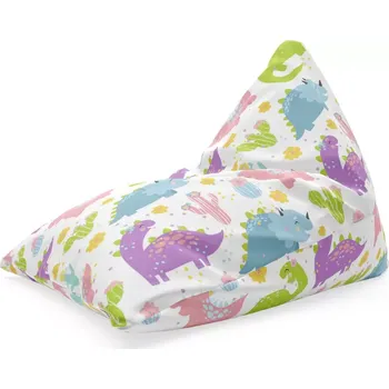 Sedací pytel Sablio Sedací vak Triangl Dinosauři s kaktusy: 120 x 100 x 100 cm - Sablio