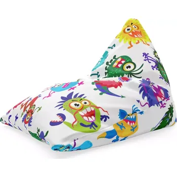 Sedací pytel Sablio Sedací vak Triangl Barevné příšerky: 120 x 100 x 100 cm - Sablio