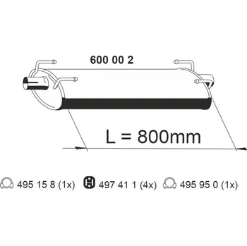Tlumič výfuku Střední tlumič výfuku ERNST 600002