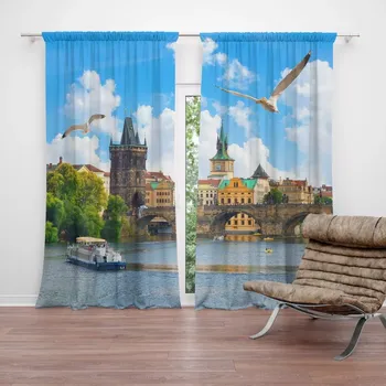 Závěs Sablio Závěsy Praha Karlův most 2: 2 ks - 140x250 cm - Sablio