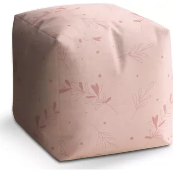 Taburet Sablio Taburet Kostka Růžové lístky: 40x40x40 cm - Sablio