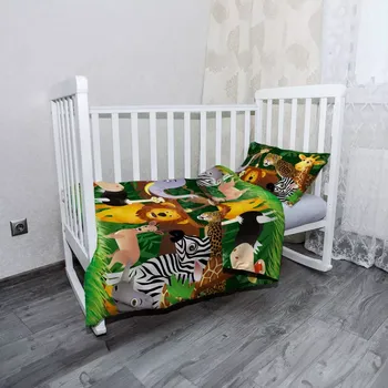 Povlečení Sablio Mikroplyšové povlečení do dětské postýlky Zvířátka - 100x135 / 40x60