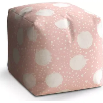 Taburet Sablio Taburet Kostka Bílé fleky: 40x40x40 cm - Sablio