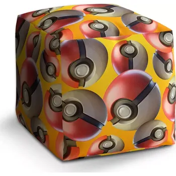 Taburet Sablio Taburet Cube Pokemon ball Pattern: 40x40x40 cm