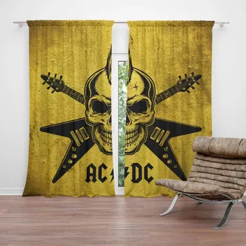 Závěs Sablio Závěsy ACDC Lebka: 2ks 140x250cm