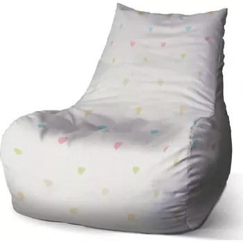 Sedací pytel Sedací vak Bean Barevná srdíčka na béžové - Sablio - 100 x 90 x 45 cm