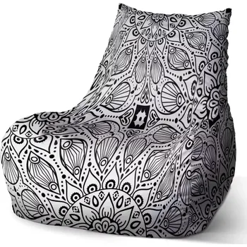 Sedací pytel Sedací vak Bean Bílé mehendi - Sablio - 100 x 90 x 45 cm