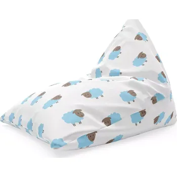 Sedací pytel Sablio Sedací vak Triangl Modré ovce: 120 x 100 x 100 cm - Sablio