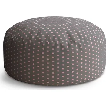 Taburet Sablio Kulatý taburet Circle Růžové puntíky na šedé: 38x48 cm - Sablio