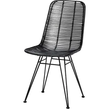 Jídelní židle Ratanová židle STUDIO černá - Hübsch