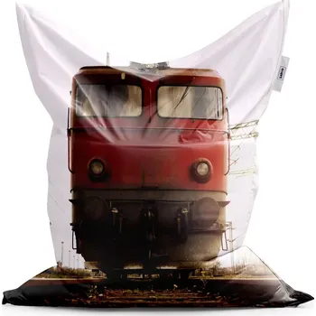 Sedací pytel Sablio Sedací vak Classic Červený vlak na kolejích - 150x100 cm