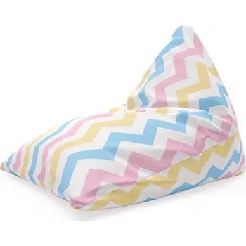 Sedací pytel Sablio Sedací vak Triangl Tříbarevné klikyháky: 120 x 100 x 100 cm - Sablio