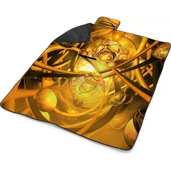 deka Sablio Plážová deka Žlutá abstrakce: 200x140 cm