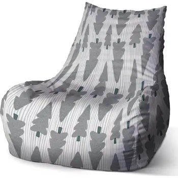 Sedací pytel Sedací vak Bean Šedé stromky - Sablio - 100 x 90 x 45 cm